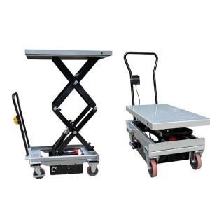 Wholesale 800kg Mobile Manual Scissor Lift Tables Double Scissor Max Height 55.51in from china suppliers