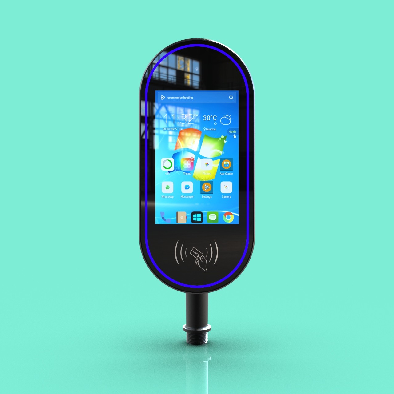JP182 8-Inch Pedestrian Turnstile Linux System Facial Recognition and Card Access Control Device