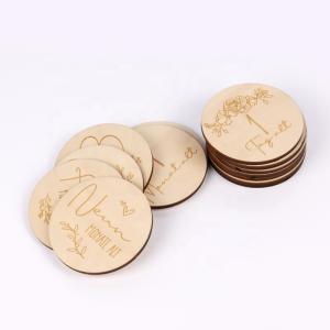 Wholesale Baby Monthly Cards Wooden Cards Double Sided Discs Baby Gift Sets Stickers Blocks Set of 13 with Drawstring Bag from china suppliers