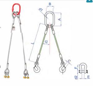 Wholesale 1770 MPa Steel Core Wire Rope Slings With Four Legs from china suppliers