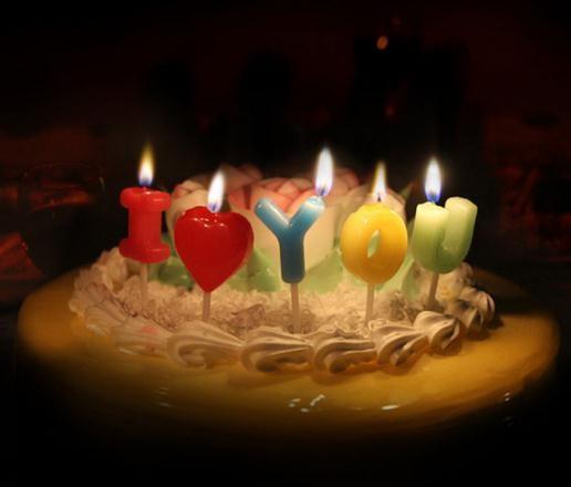 Love Letter Shaped Candles For Valentine's Day , Colorful Letter Birthday