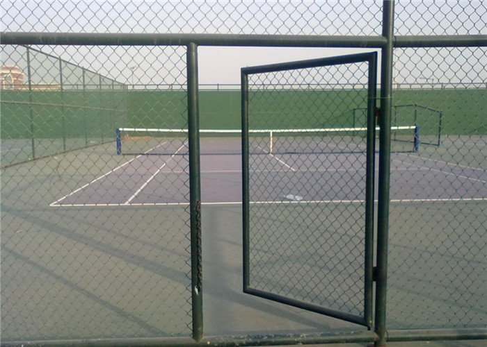 Sports Field / Tennis Court 75x75mm Chain Link Mesh Fence 9 Gauge
