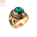 Antique Navy Gold Stainless Steel Military Rings