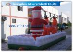 Outside Inflatable Christmas Blow Up Santa And Reindeer For Party / Stores