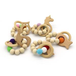 Wholesale Wooden Baby Teething Toy-Teether Nursing Bracelet Silicone Teething Beads-Food Grade Silicone Molar Toys from china suppliers