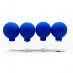 15/25/35/55mm Blue 4PCS Gift Package Silicone Cupping Massage Set Suction