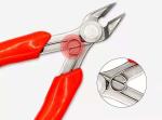 Oblique nose pliers, PVC handle, shearing diameter 0.2-1.2, stainless steel head