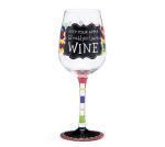 Custom Design High Quality Personalized Glitter 450ml Red Wine Glass Glass Gift