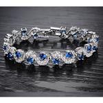 Platinum Plated Clear Cubic Zirconia Tennis Bracelet for Women Jewelry