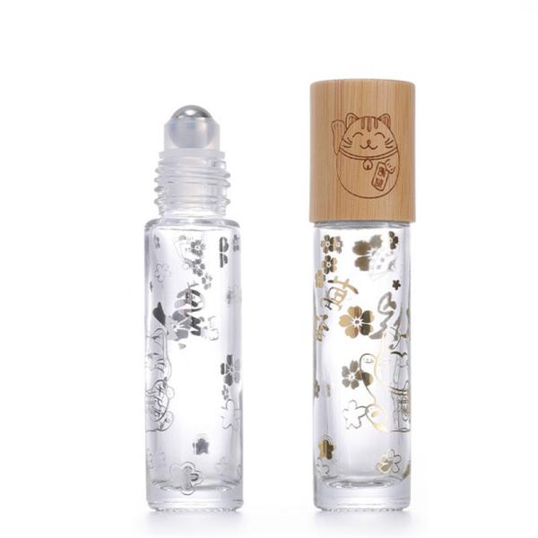 5ml 10ml 15ml Bamboo Wooden Glass Roller Ball Deodorant Bottle for Essential Oil