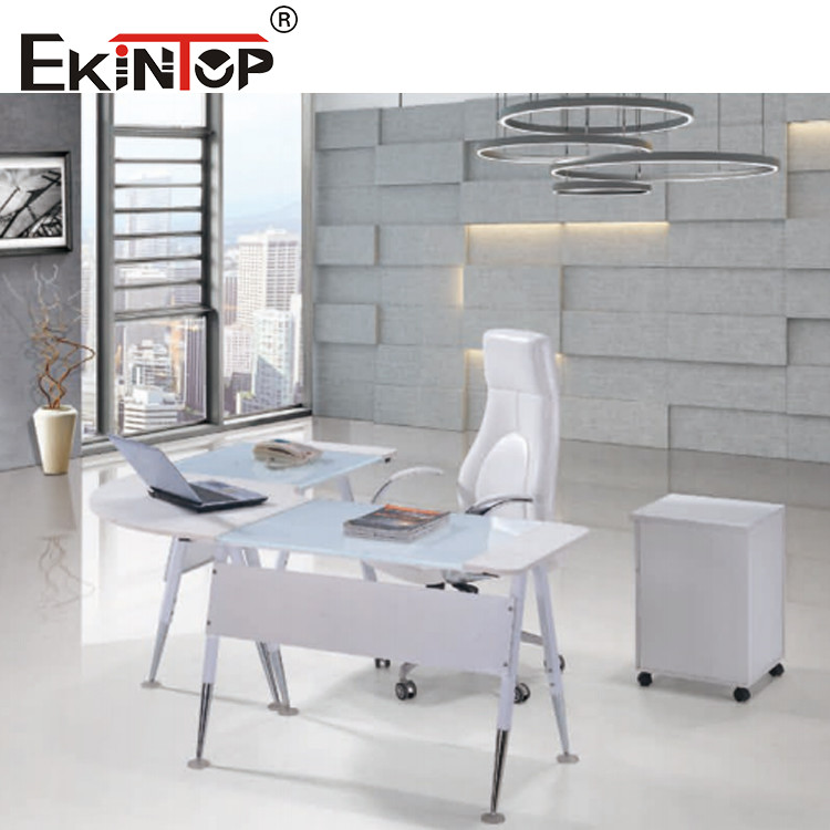 glass l shaped office desk
