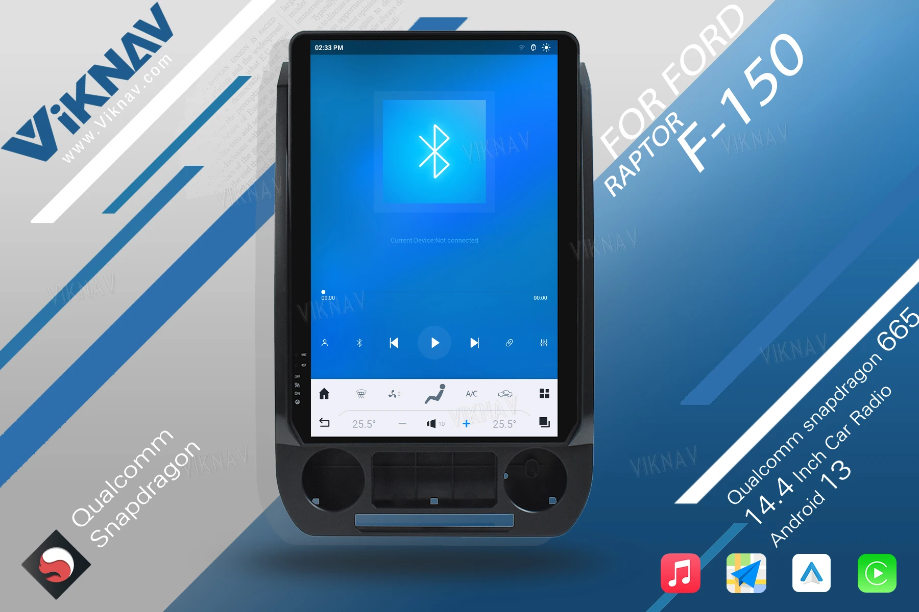 Android 128GB Ford F150 Radio F250 F350 F450 Multimedia Player Wireless Carplay