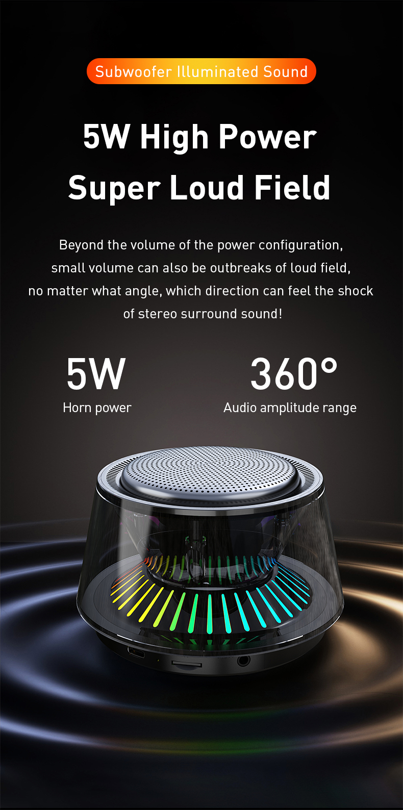 Portable Mini Blue Tooth Speaker With RGB Light Your Ultimate Outdoor Music Solution