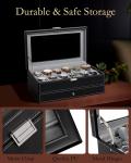 GUKA Watch Box 12 Slot Watch Display Organizer Leather Jewelry Case Drawer Glass