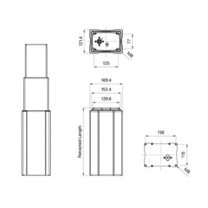 Wholesale 3-Stage Lifting Telescopic Pillars Height Adjustable Industrial Lifting Columns from china suppliers