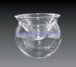 Kitchen Glass Caviar Server , Round Shaped Caviar Plate Plus Bowl For Ice