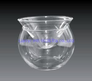 Wholesale Kitchen Glass Caviar Server , Round Shaped Caviar Plate Plus Bowl For Ice from china suppliers