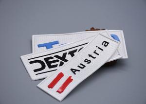 Wholesale Woven Fabric Printed Matte Silicone Logo Patch White For Garments from china suppliers