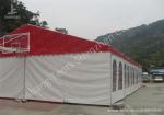 Red Roof White Wall PVC Cover Outdoor Party Tents Transparent PVC Fabric Windows