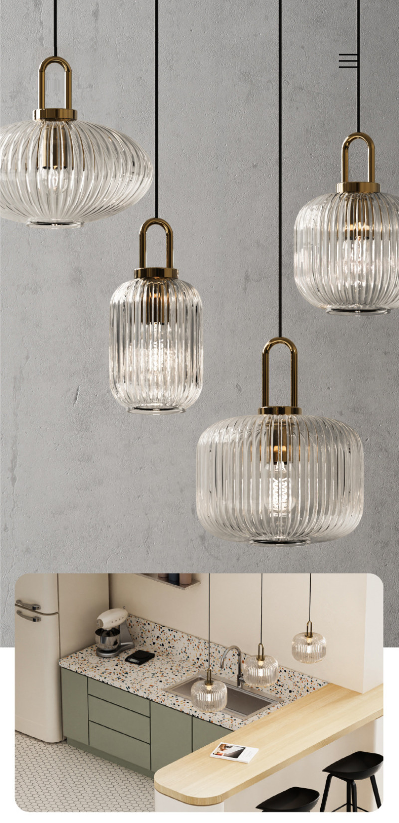 Mid century pendant light retro design glass lampRestaurant Hotel Simple Decorative Light(WH-AP-602)
