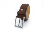 Thickness Suede Leather Belt For Men Casual Jeans 34mm Wide Single Prong Buckle