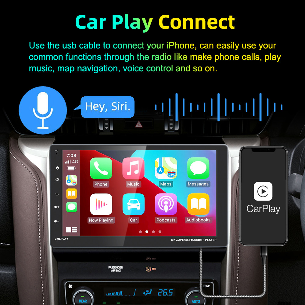 Phonelink Single Din MP5 Player 9 Inch Touch Screen Car Stereo AUX USB Receiver