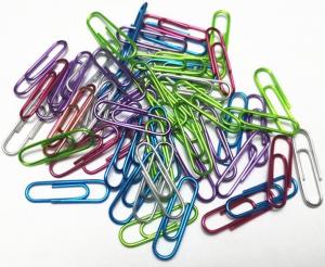 China 25mm Of 100pcs/Box  Metallic Color Paper Clips For  Office Supplies on sale