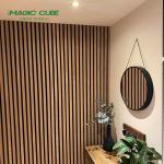 Standard Size 2400*600*21 mm Wall Wood MDF PET Acoustic Panel for Interior