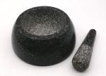 Polished Round Stone Mortar And Pestle Set Natural Granite For Grinding Herbs