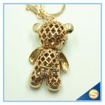 3D Teddy Bear Cute Cartoon Rhinestone Animal Shape Key Chain for Valentine's Day