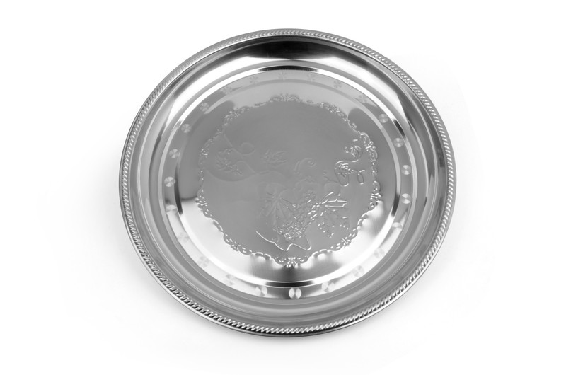 SGS 50cm Large Round Stainless Steel Tray