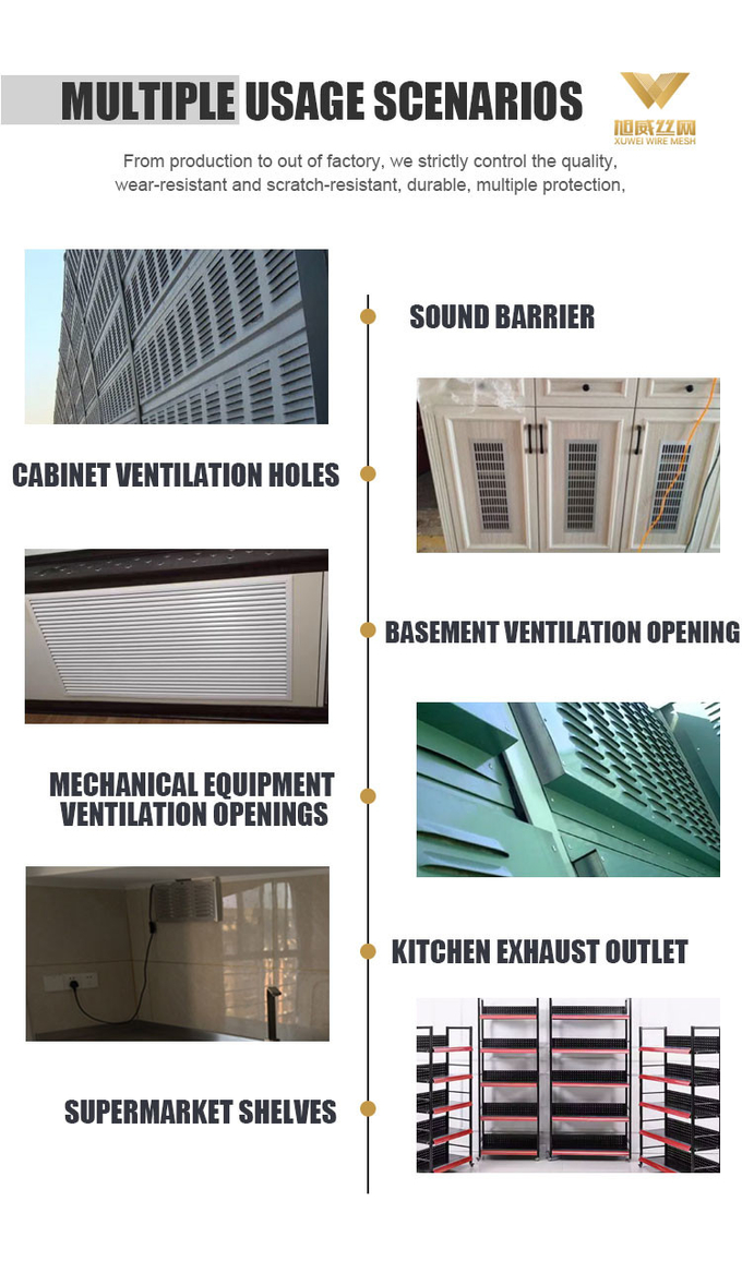 Decorative 304 Stainless Perforated Sheet SS304 Louver Punch Metal Mesh With Customized Perforated Patterns