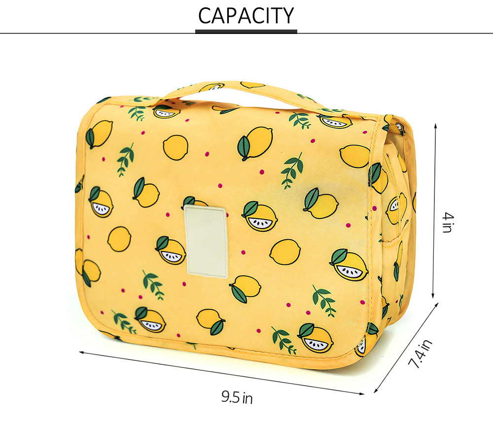 Waterproof Yellow Lemon Hanging Travel Toiletry Bags