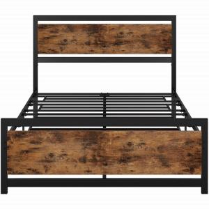 Wholesale ODM Hotel Wooden Metal Furniture Hostel Iron Bed Frame King Industrial Style from china suppliers