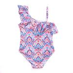 Girl's Swimwear one piece swimsuit flower print one shoulder swimwear one piece