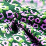 170gsm Organic Cotton Stretch Knitted Fabric Floral Dot Printed For Garments