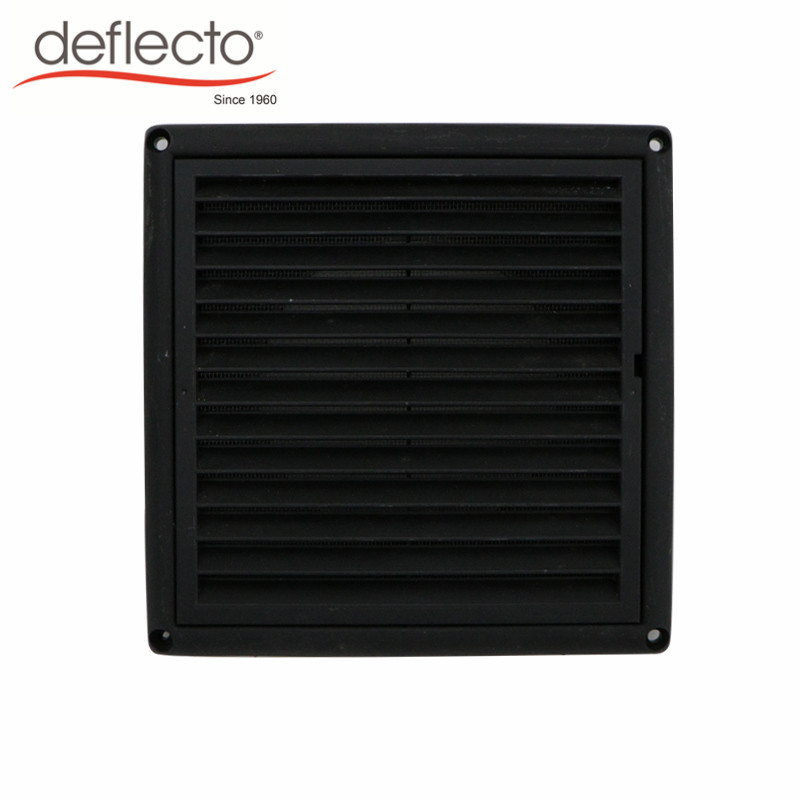 Black HVAC 5 Inch Plastic Air Vents / AC Vent Cap UV Anti Venting Hood With Nylon Mesh