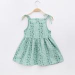 New baby girls summer children's clothing sleeveless dress linen cotton newborn