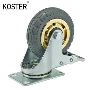 Wholesale 3inch 4inch 5inch Light Duty Golden Free Wheel Rubber Plastic Trolley Dustbin Castor Wheel from china suppliers