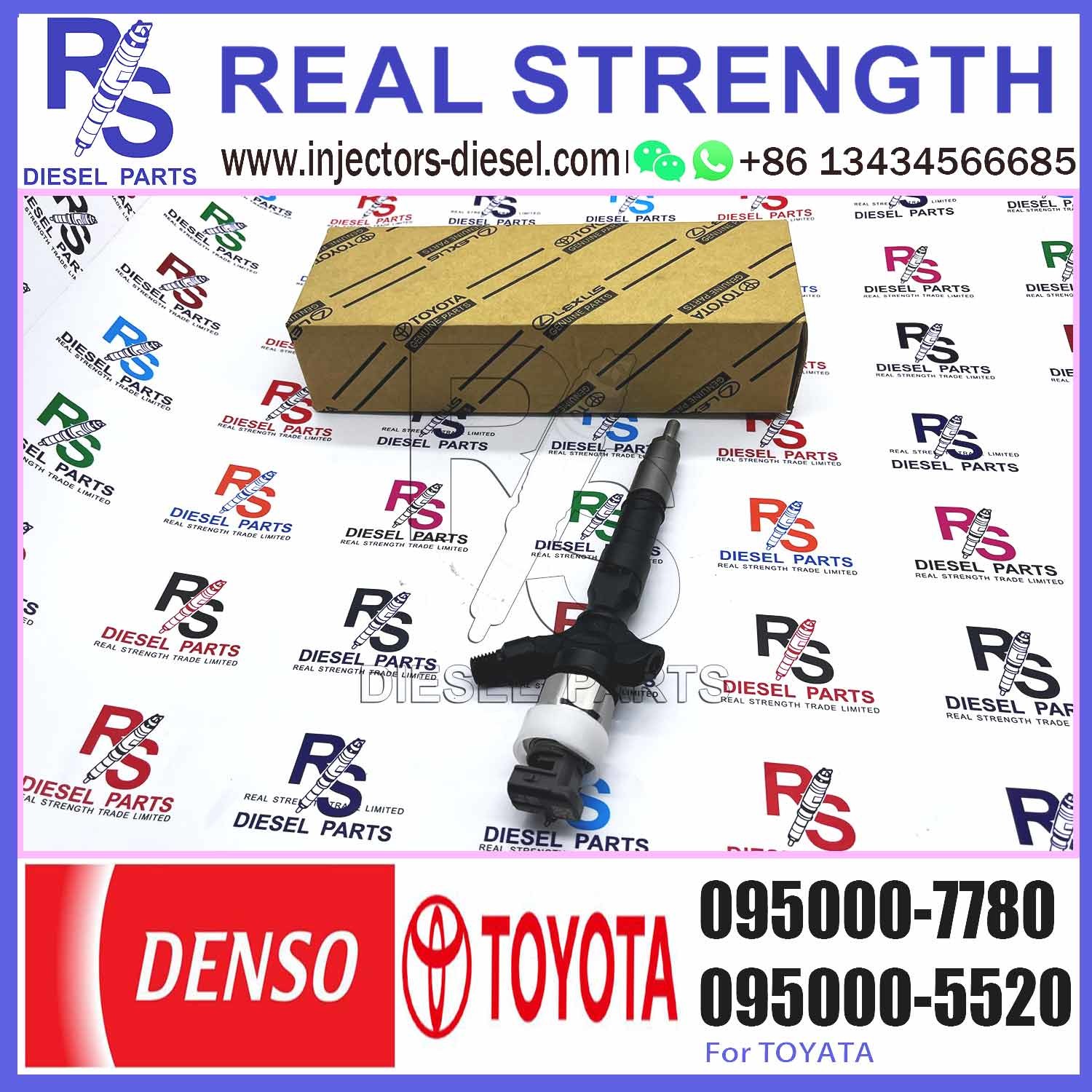 1KD Fuel Inyector Diesel Common Rail Injector 9709500-778 095000-7781 23670-30280 2367030280 095000-7780 for Toyota Hilu