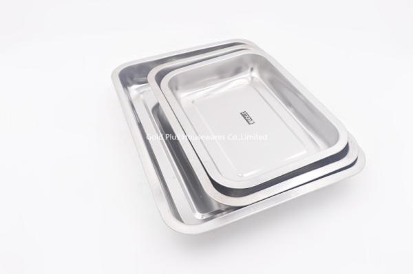 27*20cm Dinner dishes for snack stainless steel feeding serving flat tray