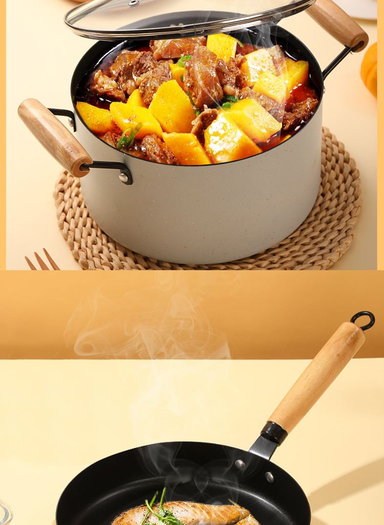 Medical Stone Ollas Cast Iron Cookware Set Non Stick Modern Design Style
