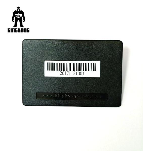 Deboss Text Blank Metal Business Cards , Black Metallic Business Cards With Bar