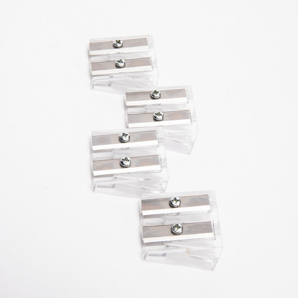 Plastic 13.3mm White Pencil Sharpener Double Hole