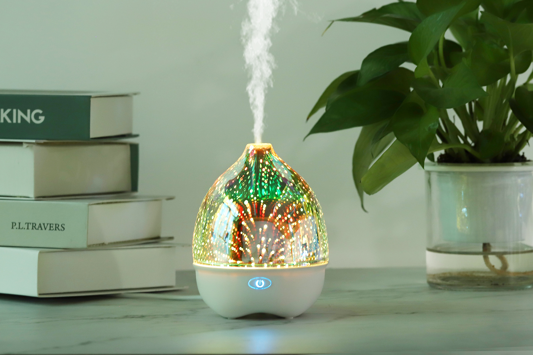 3D Glass Oil Ultrasonic Aroma Diffuser 70ml Electric USB Powered