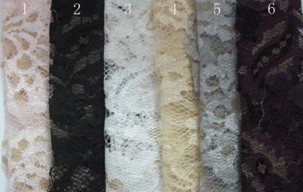 Fashion Metallic Purple Stretch Lace Fabric Watersoluble OEM / ODM CY-LW0219