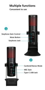 Wholesale 5V USB YouTube Karaoke Singing Mic 170mm*47.5mm Portable Lightweight from china suppliers