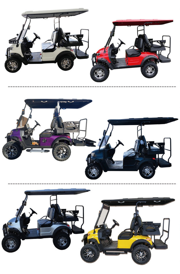 40km/H Golf Buggy With Four Wheel Disc Brake 80km Travel Range 4 Passenger Load Capacity