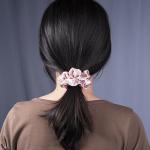 100% Pure Mulberry Silk Pink Oversized Scrunchies Silk Hair Ties Elastics