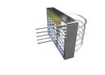 Dual Bearing SS304 Acrylic Half Height Turnstile 450mm Arm Stainless Steel